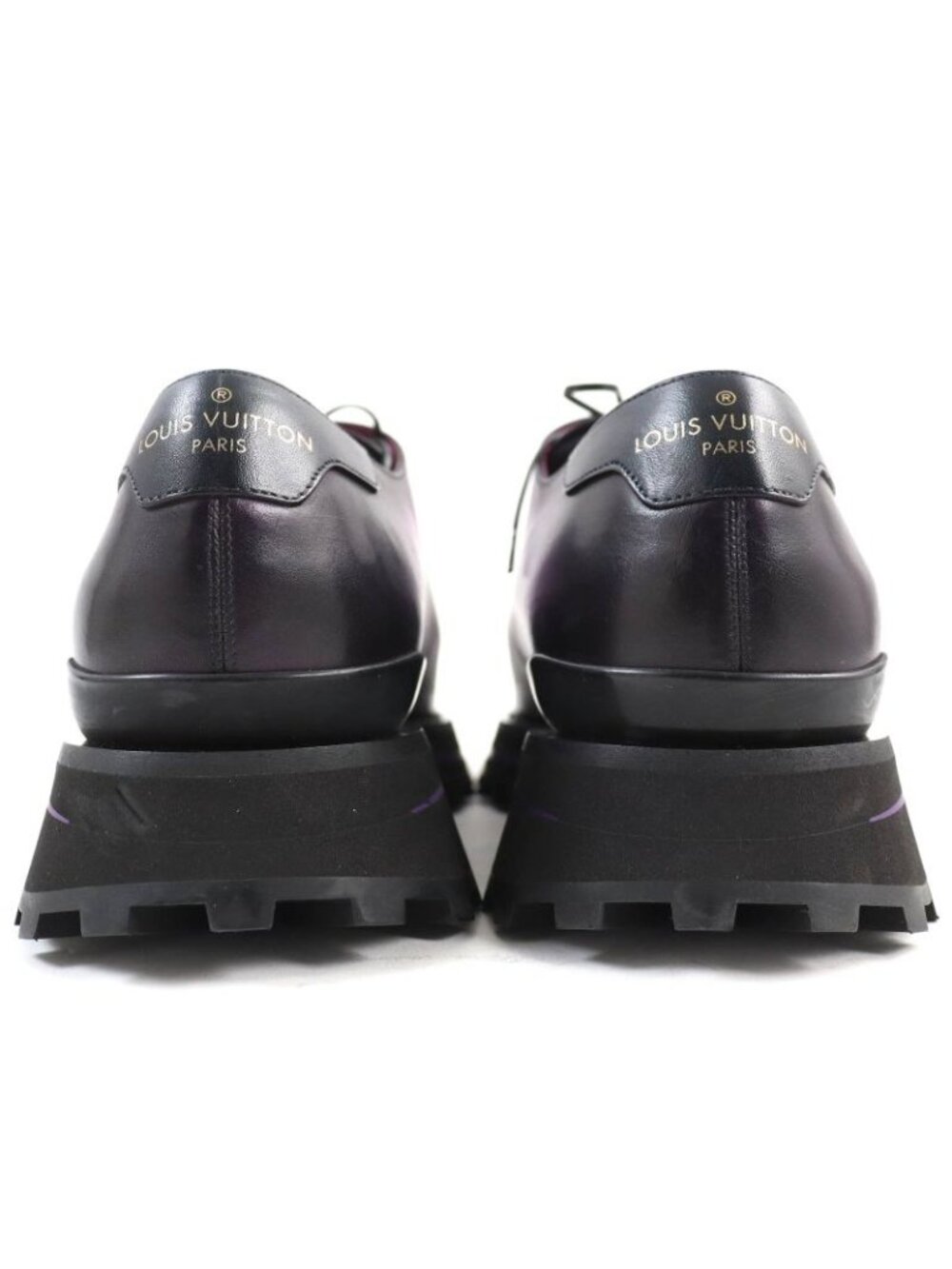 Louis Vuitton Congres Line Plain Toe Derby Shoes Leather Purple Gradient - Picture 5 of 14